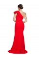Affordable Sheath One Shoulder Stretch Crepe Sweep Train Red Semi Formal Evening Dress Canada