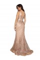 Affordable Mermaid V-Neck Sequin & Sparkling Sequin Long Rose Gold Formal Plus Size Evening Dress Canada