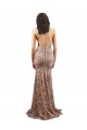Affordable Mermaid High Neck Stretch Crepe & Sequin Tulle Long Rose Gold Formal Evening Dress Canada