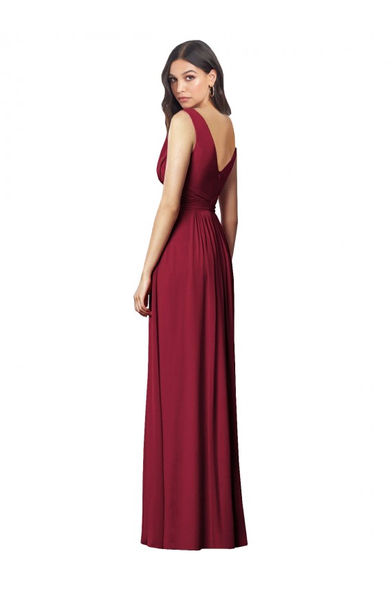 Affordable A-Line V-Neck Soft Chiffon Long Royal Blue Semi Formal Evening Dress Canada