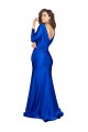 Affordable Mermaid V-Neck Silky Satin Long Royal Blue Formal Evening Dress Canada
