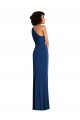 Affordable Sheath One Shoulder Spandex Long Royal Blue Semi Formal Evening Dress Canada