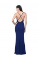 Affordable Sheath V-Neck Stretch Crepe Long Royal Blue Formal Evening Dress Canada