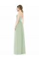 Affordable A-Line Strapless Soft Chiffon Long Sage Semi Formal Evening Dress Canada