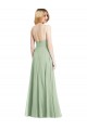 Affordable Trumpet Square Neck Soft Chiffon Long Sage Formal Evening Dress Canada
