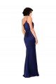Affordable A-Line One Shoulder Silky Satin Long Sapphire Black Tie Evening Dress Canada