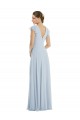 Affordable A-Line Bateau Neck Soft Chiffon Long Sea Glass Formal Evening Dress Canada
