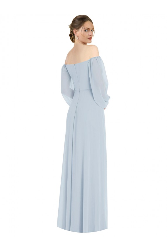 Affordable A-Line Sweetheart Soft Chiffon Long Sea Glass Formal Evening Dress Canada