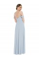Affordable A-Line Off the Shoulder Soft Chiffon Long Sea Glass Semi Formal Evening Dress Canada