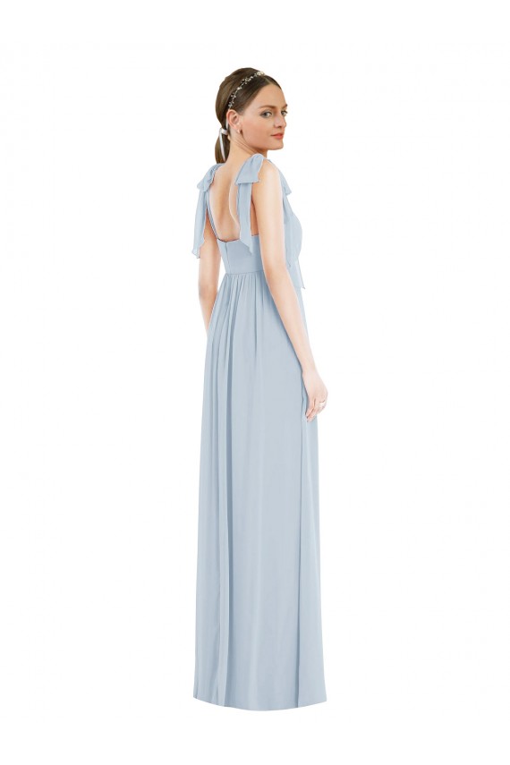 Affordable A-Line Sweetheart Soft Chiffon Long Sea Glass Semi Formal Evening Dress Canada