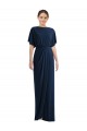 Affordable Sheath Bateau Neck Spandex Long Dark Navy Semi Formal Evening Dress Canada