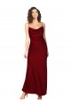 Affordable Sheath Cowl Neck Silky Satin Long Burgundy Black Tie Evening Dress Canada