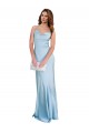 Affordable Sheath Cowl Neck Silky Satin Long Light Sky Blue Formal Evening Dress Canada