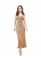 Affordable Sheath Cowl Neck Silky Satin Midi Length Rose Gold Formal Evening Dress Canada