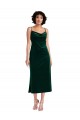 Affordable Sheath Cowl Neck Stretch Velvet Midi Length Dark Green Black Tie Evening Dress Canada