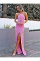Affordable Sheath Halter Neck Velvet Sequins Long Velvet Sequin Evening Dress Canada