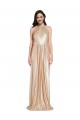 Affordable Sheath High Neck Sequin Long Gold Formal Evening Dress Canada