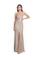 Affordable Sheath High Neck Sequin & Sparkling Sequin Long Silver Formal Evening Dress Canada
