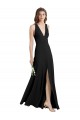 Affordable Sheath High Neck Stretch Crepe Long Black Formal Evening Dress Canada