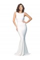 Affordable Sheath High Neck Stretch Crepe Long Ivory Formal Evening Dress Canada