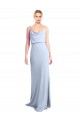 Affordable Sheath High Neck Stretch Crepe Long Light Sky Blue Formal Dress Canada