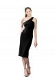 Affordable Sheath One Shoulder Stretch Crepe Cocktail Length Black Formal Evening Dress Canada
