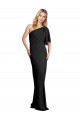 Affordable Sheath One Shoulder Stretch Crepe Long Black Formal Evening Dress Canada