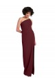 Affordable Sheath One Shoulder Stretch Crepe Long Burgundy Gold Formal Evening Dress Canada