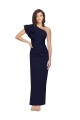 Affordable Sheath One Shoulder Stretch Crepe Long Dark Navy Formal Evening Dress Canada