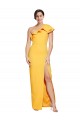Affordable Sheath One Shoulder Stretch Crepe Long Saffron Formal Evening Dress Canada