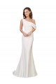 Affordable Sheath One Shoulder Stretch Crepe Sweep Train Ivory Formal Evening Dress Canada