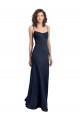 Affordable Sheath Scoop Neck Stretch Crepe Long Dark Navy Formal Dress Canada