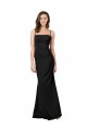 Affordable Sheath Square Neck Stretch Crepe Long Black Formal Evening Dress Canada