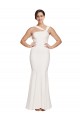 Affordable Sheath Square Neck Stretch Crepe Long Ivory Formal Evening Dress Canada