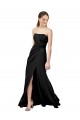 Affordable Sheath Strapless Stretch Crepe Long Black Formal Dress Canada