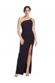 Affordable Sheath Strapless Stretch Crepe Long Black Formal Evening Dress Canada