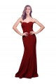 Affordable Sheath Strapless Stretch Crepe Long Burgundy Formal Evening Dress Canada