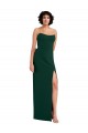 Affordable Sheath Strapless Stretch Crepe Long Midnight Green Formal Evening Dress Canada