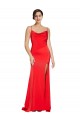 Affordable Sheath Strapless Stretch Satin Long Red Formal Evening Dress Canada