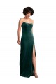 Affordable Sheath Strapless Stretch Velvet Long Dark Green Black Tie Evening Dress Canada