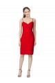 Affordable Sheath Sweetheart Stretch Crepe Cocktail Length Red Formal Evening Dress Canada