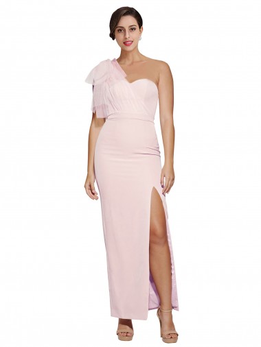 Affordable Sheath Sweetheart Stretch Crepe Long Pink Formal Evening Dress Canada