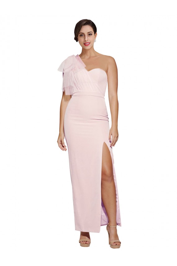 Affordable Sheath Sweetheart Stretch Crepe Long Pink Formal Evening Dress Canada
