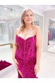 Affordable Sheath Sweetheart Velvet Sequins Sweep Train Velvet Sequin Evening Dress Canada