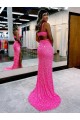 Affordable Sheath V-Neck Velvet Sequins Long Sweep Train Velvet Sequin Evening Dress Canada