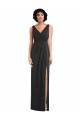 Affordable Sheath V-Neck Spandex Long Black Formal Evening Dress Canada