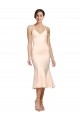 Affordable Sheath V-Neck Stretch Crepe Midi Length Nude Evening Dress Canada