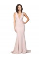 Affordable Sheath V-Neck Stretch Crepe Sweep Train Pink Black Tie Evening Dress Canada