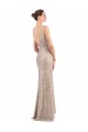 Affordable Sheath V-Neck Sequin & Sparkling Sequin Long Silver Formal Evening Dress Canada