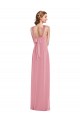Affordable A-Line Halter Neck Soft Chiffon Long Skin Pink Semi Formal Evening Dress Canada
